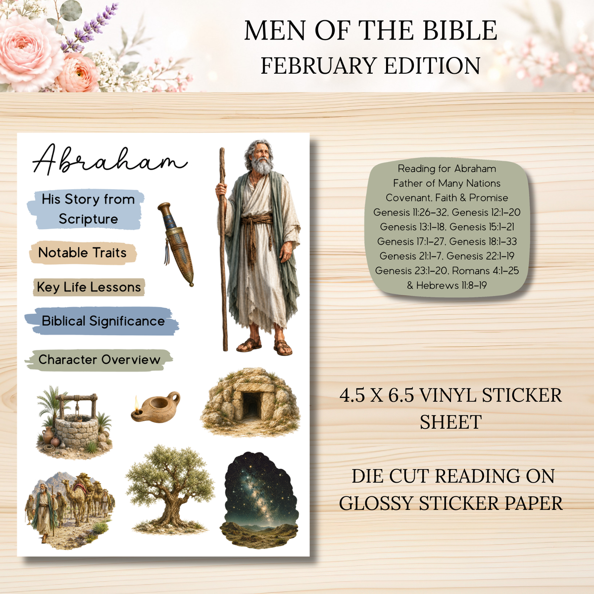 FEBRUARY Men of the Bible Snail Mail Stickers PAST EDITION