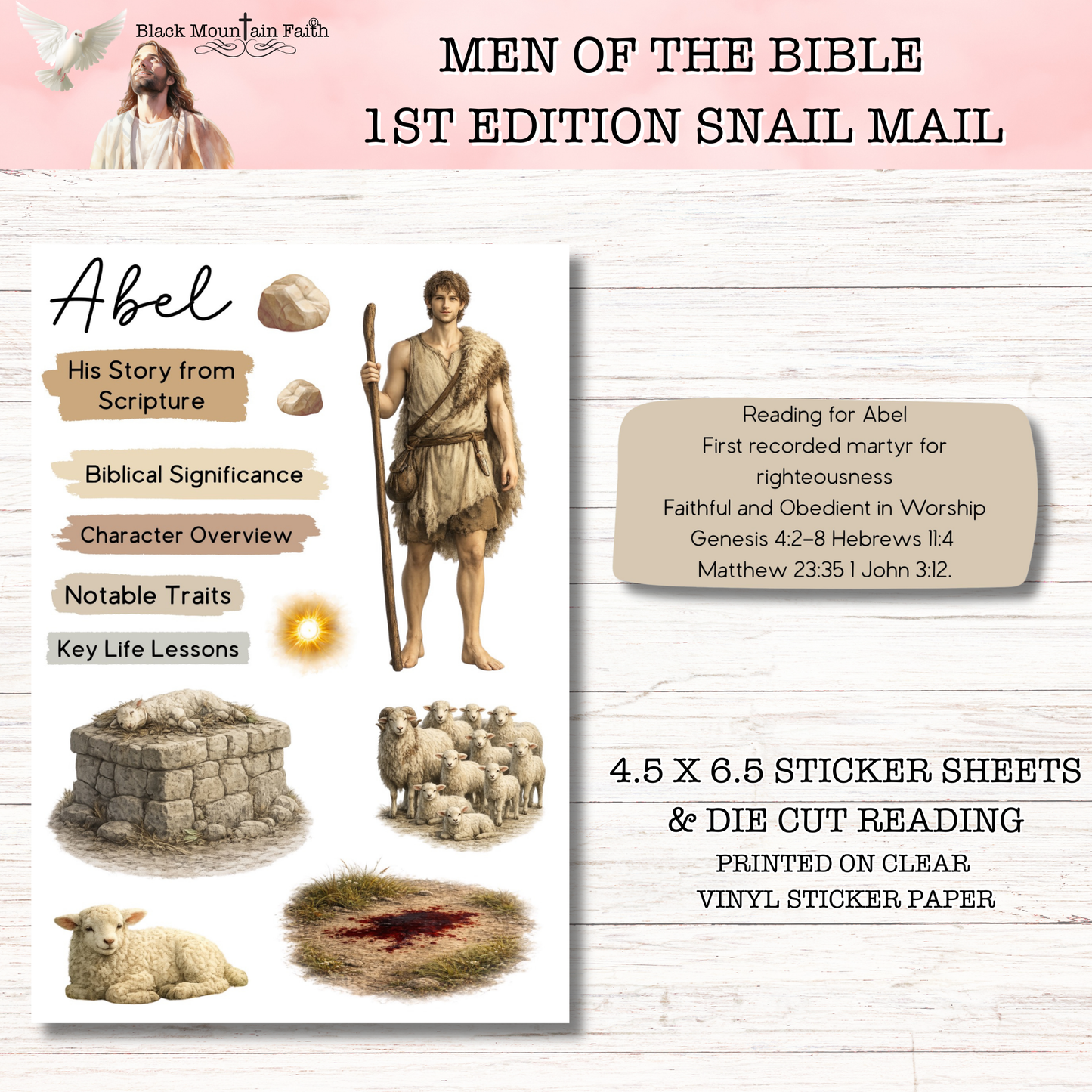 Men of the Bible Snail Mail Stickers 1st EDITION Stand Alone Listing