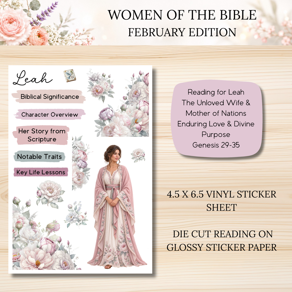 Women of the Bible Snail Mail Stickers FEBRUARY PAST EDITION  Listing