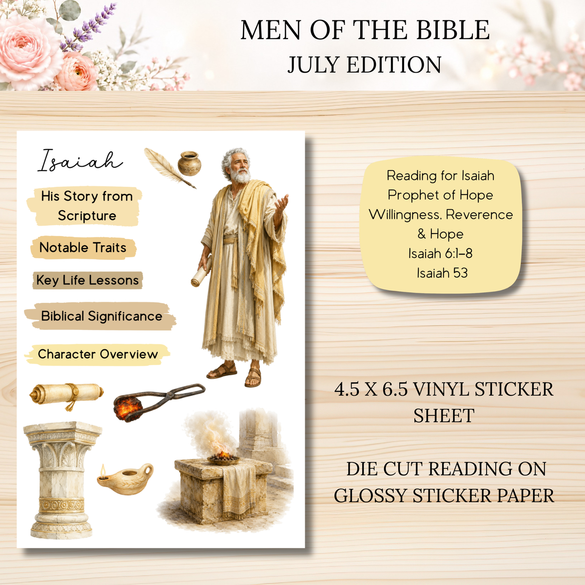 JULY Men of the Bible Snail Mail Stickers PAST EDITION Listing