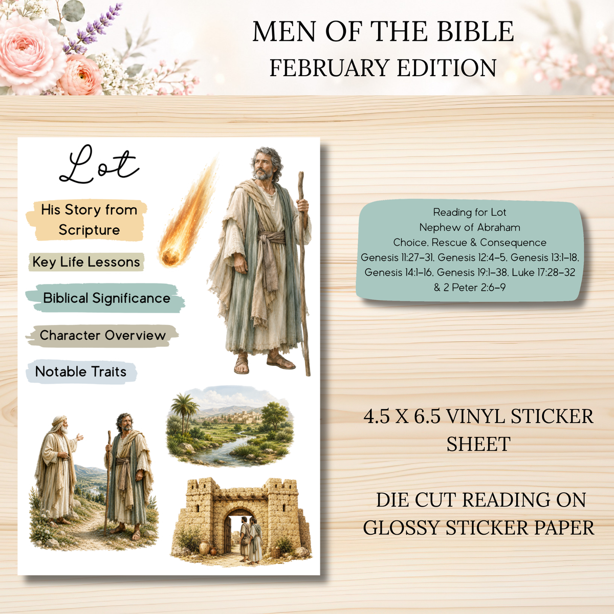 FEBRUARY Men of the Bible Snail Mail Stickers PAST EDITION