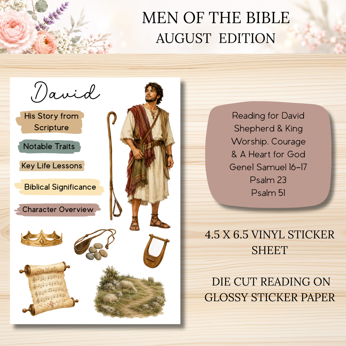 AUGUST Men of the Bible Snail Mail Stickers PAST EDITION