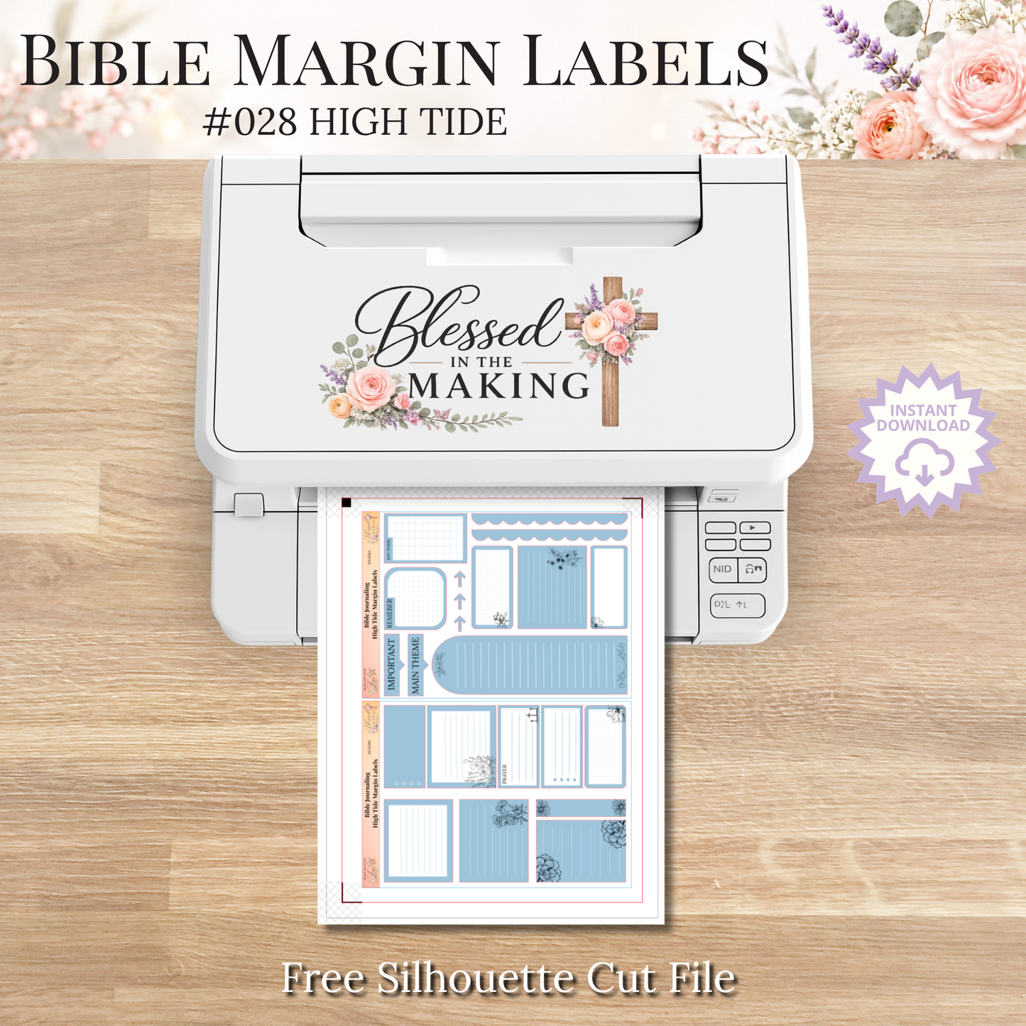Bible Margin Labels 028 High Tide Print & Cut Bible Stickers