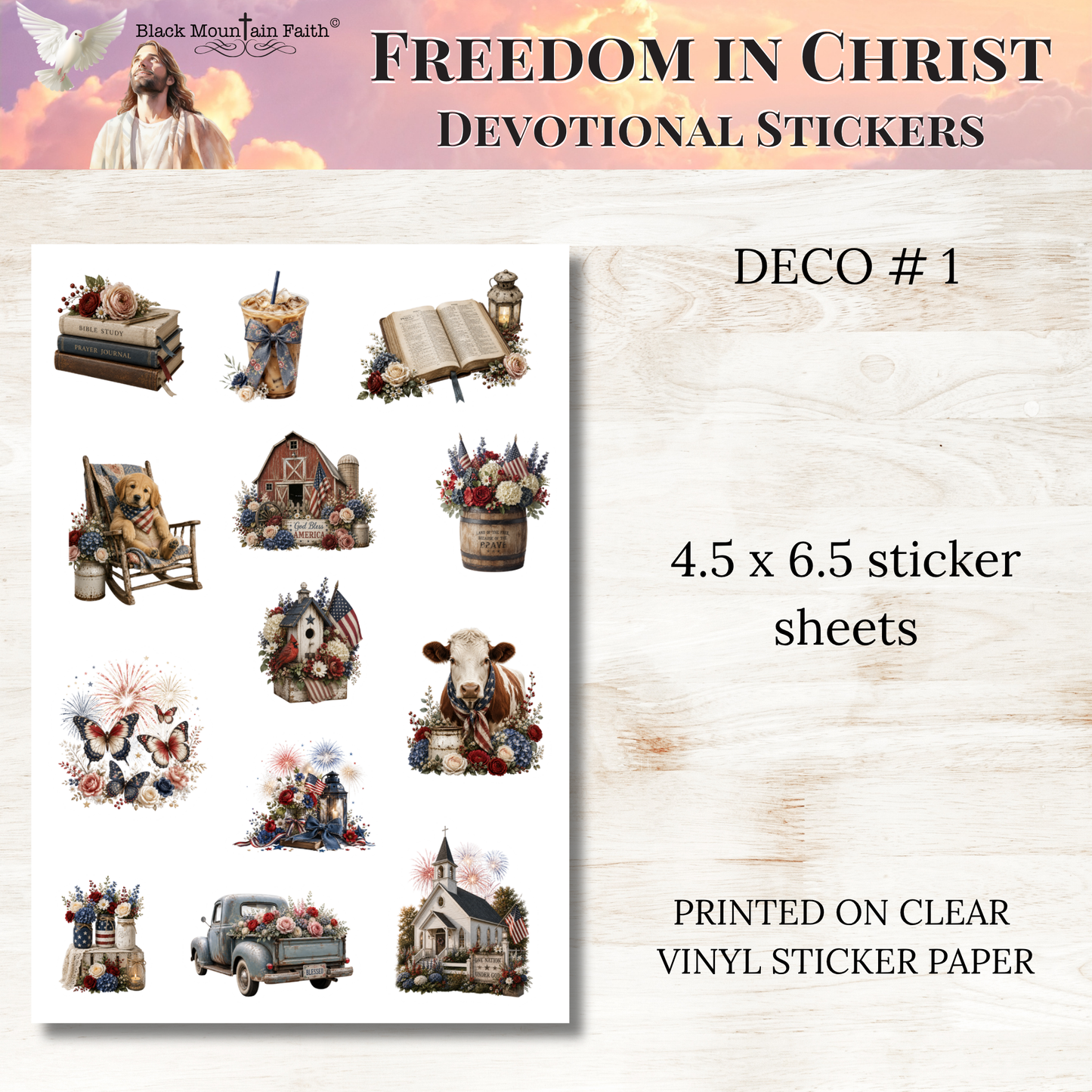 Freedom in Christ INDIVIDUAL Devotional Sticker Sheets | Scriptures for Free Living