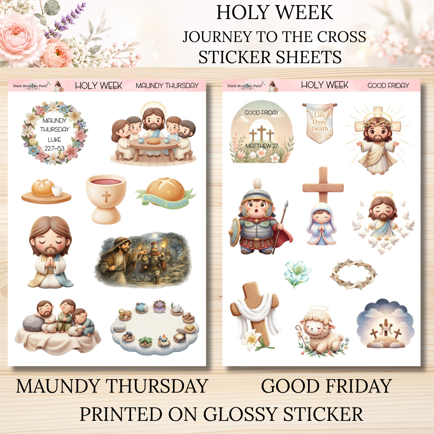 HOLY WEEK  JOURNEY TO THE CROSS  Bible Journaling Stickers