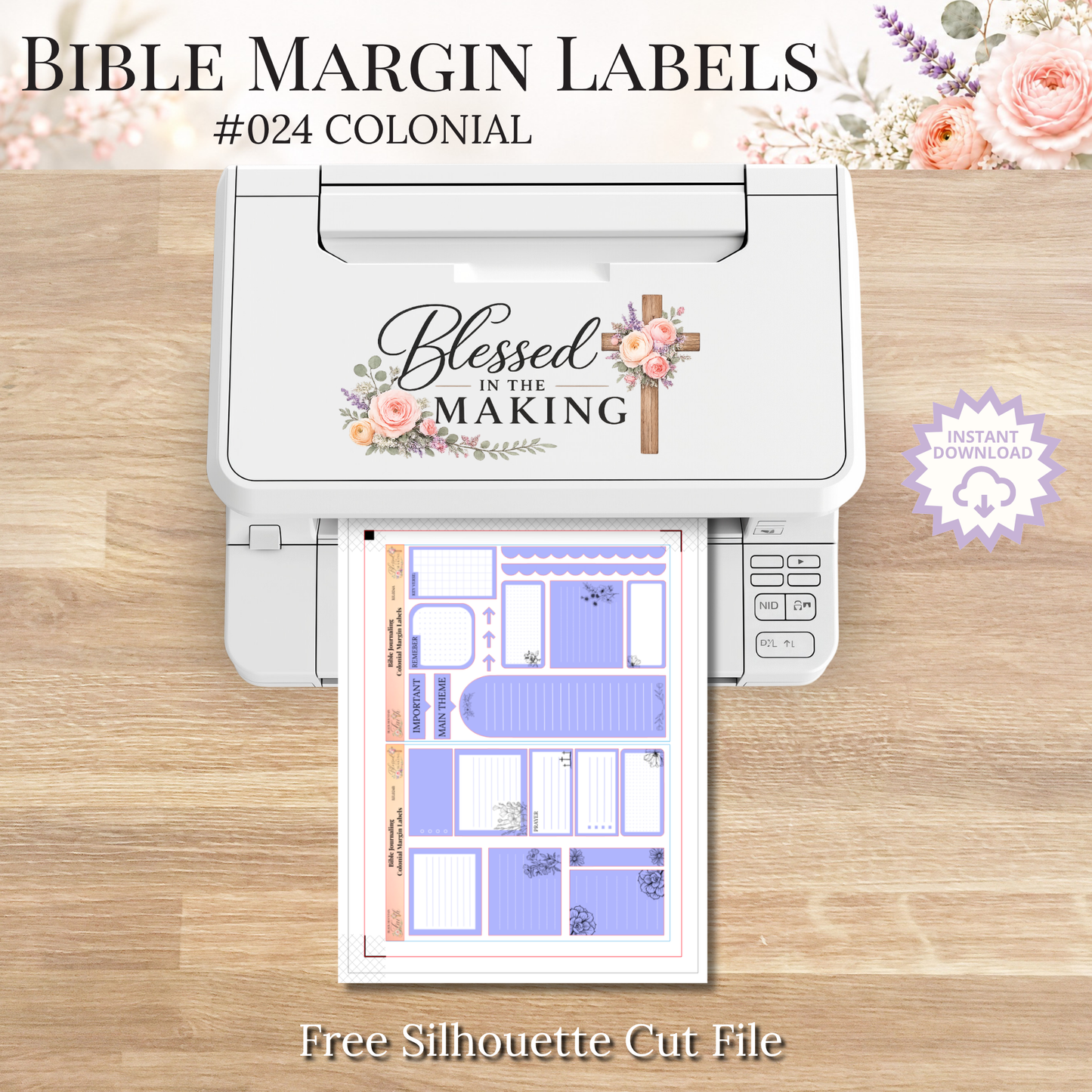 Bible Margin Labels 024 Colonial Print & Cut Bible Stickers