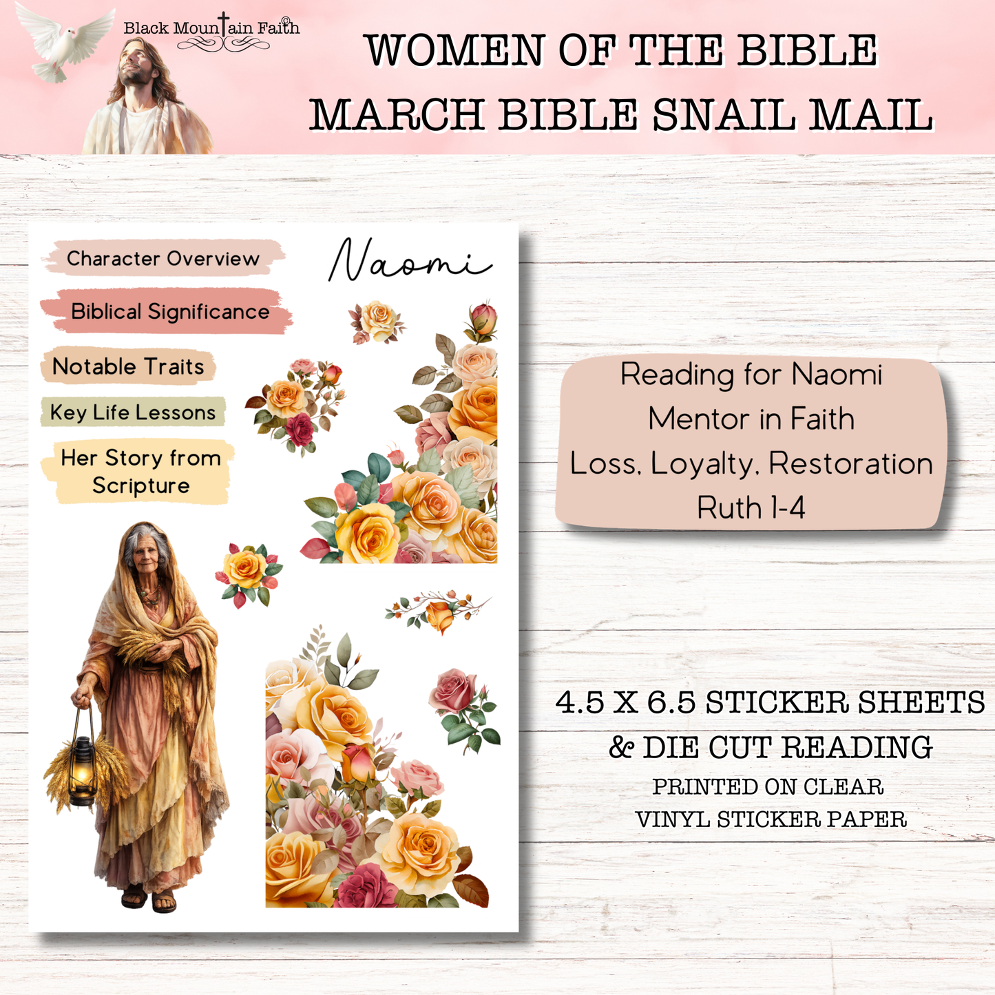 Women of the Bible Snail Mail Stickers APRIL EDITION Stand Alone Listing