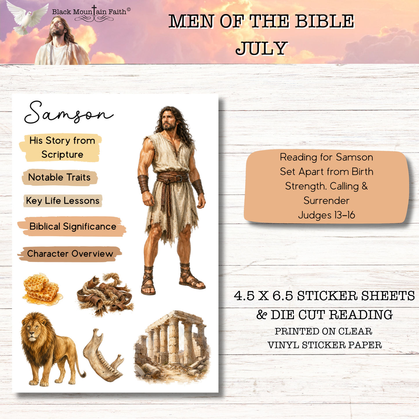 Men of the Bible Snail Mail Stickers MONTHLY SUBSCRIPTION