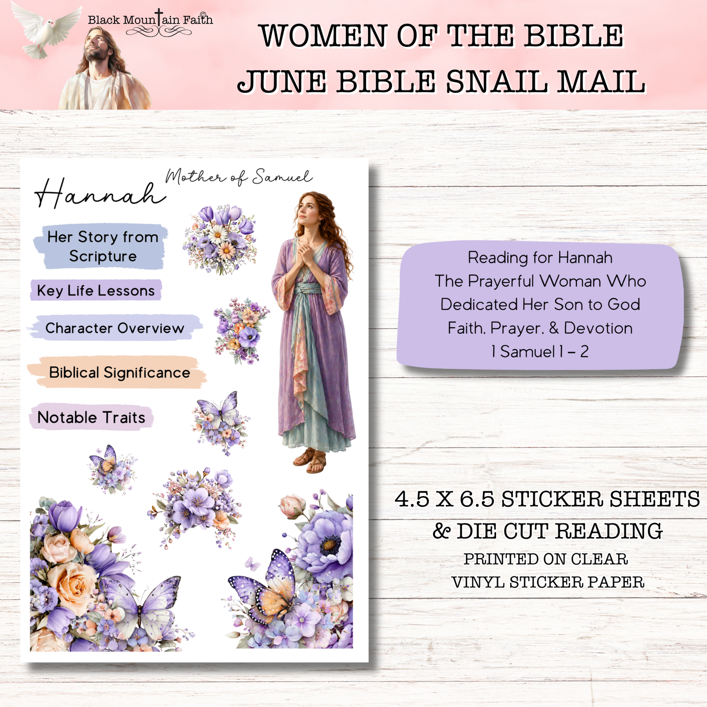 Women of the Bible Snail Mail Stickers JUNE EDITION Stand Alone Listing