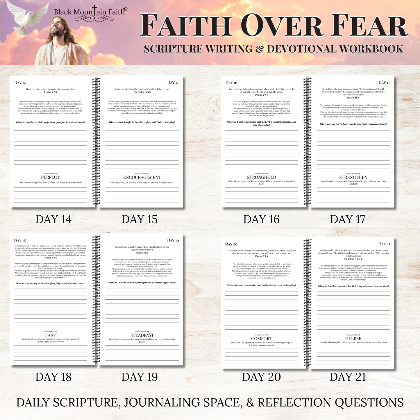 Faith Over Fear Scripture Writing Workbook, Anxiety Devotional Journal