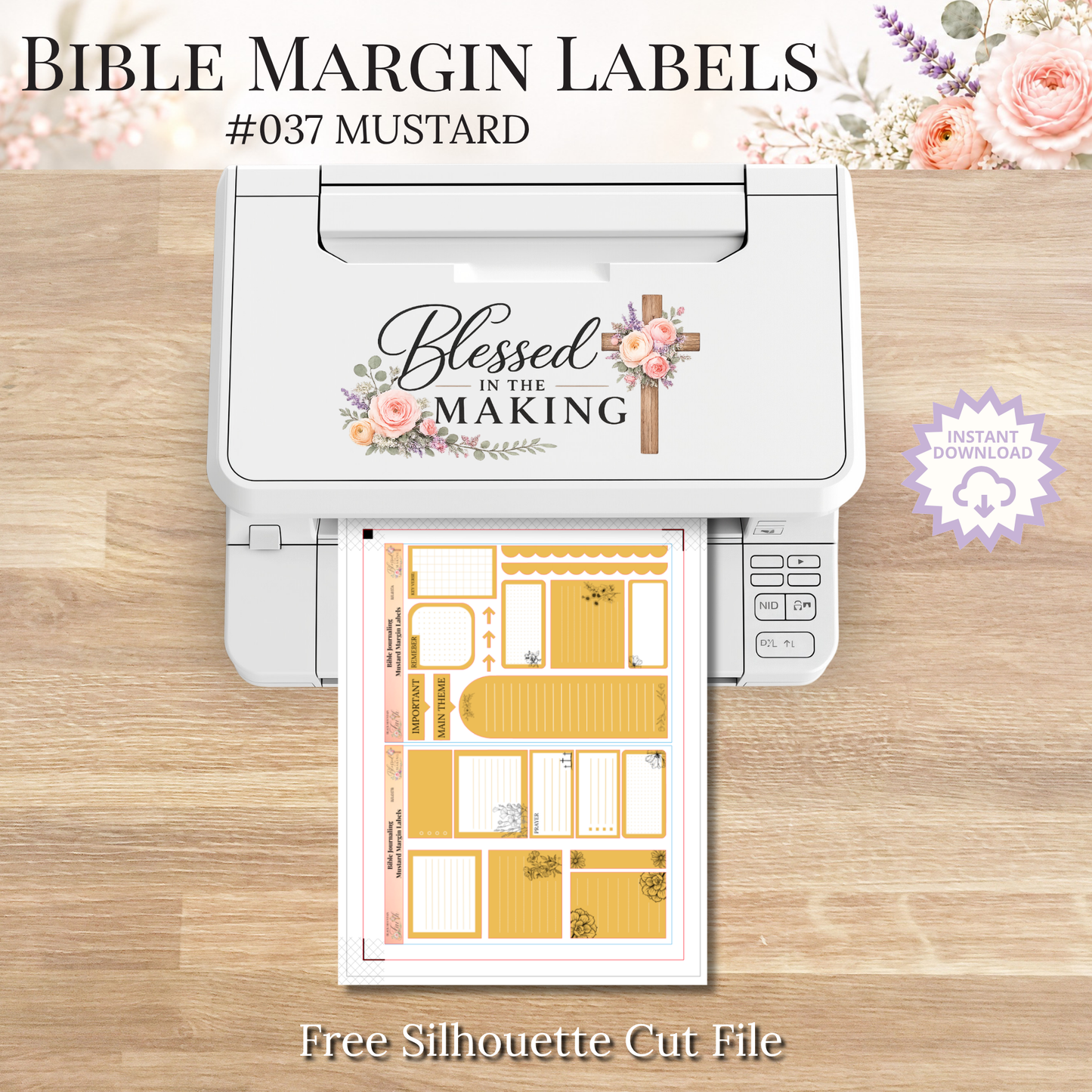 Bible Margin Labels 037 Mustard Print & Cut Bible Stickers