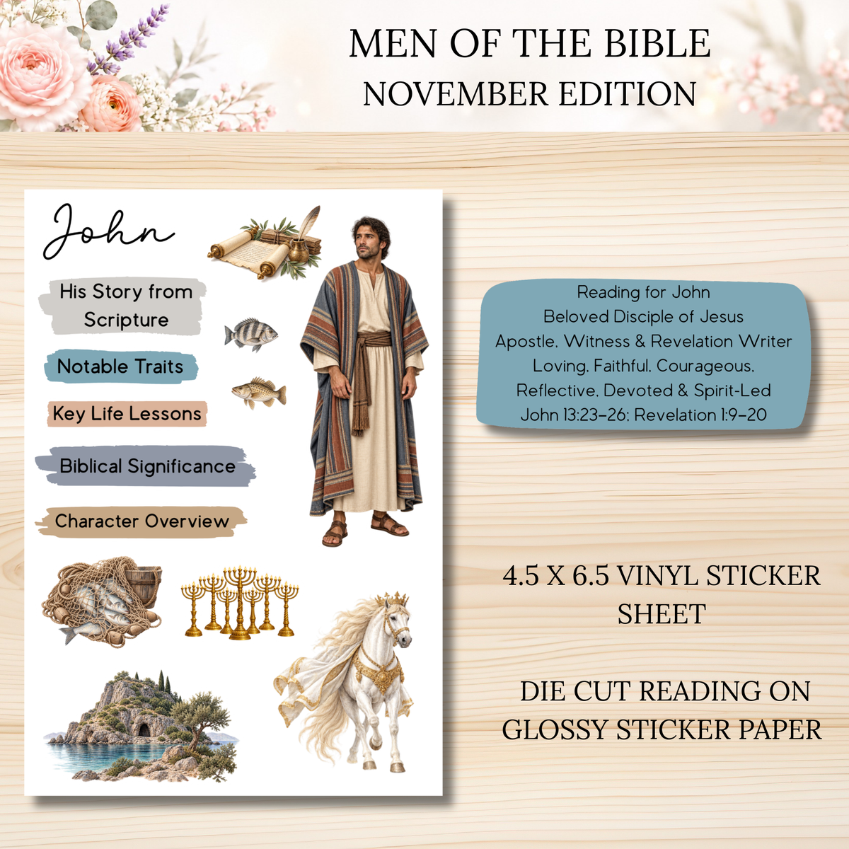 Men of the Bible Snail Mail Stickers MONTHLY SUBSCRIPTION
