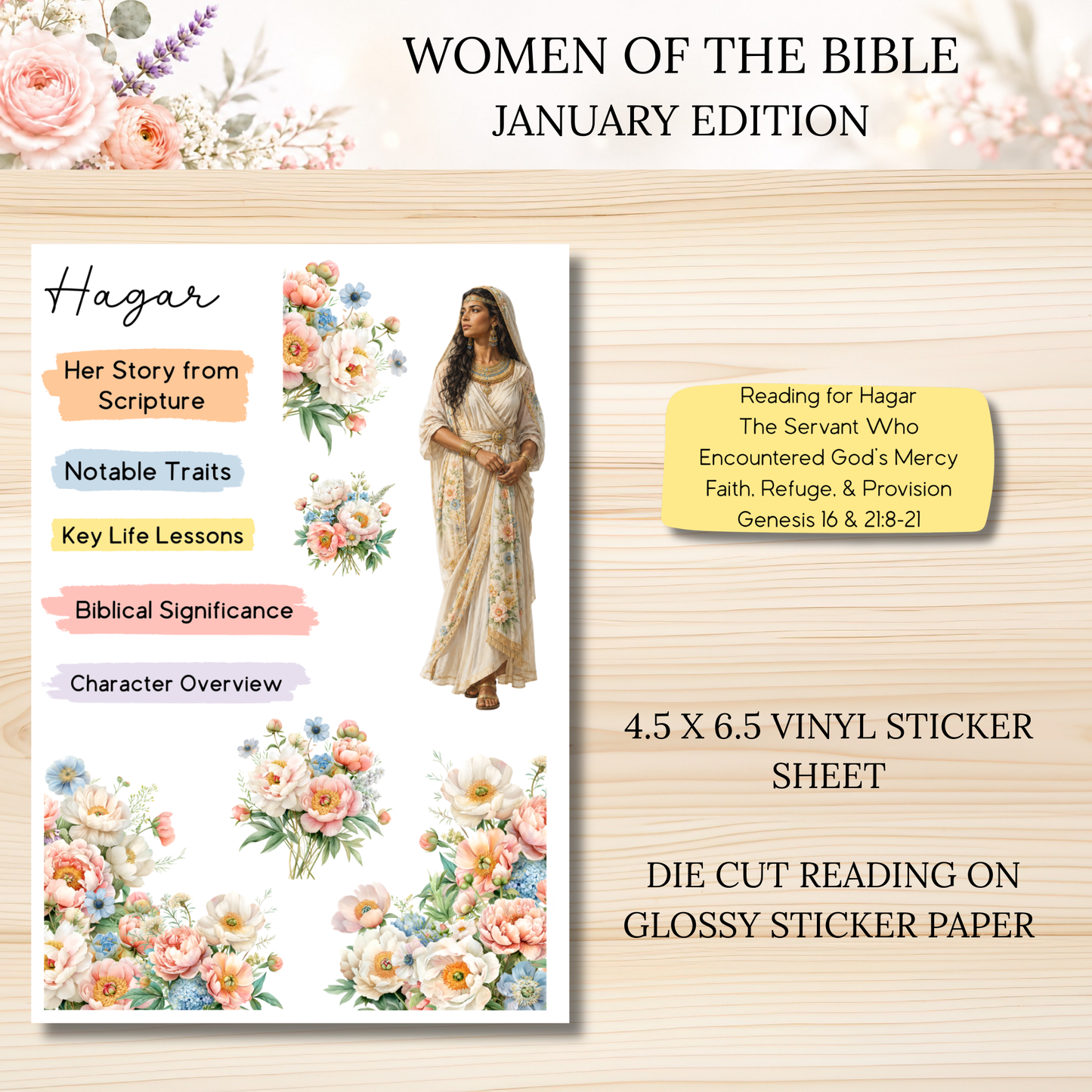 Women of the Bible Snail Mail Stickers JANUARY PAST EDITION Listing