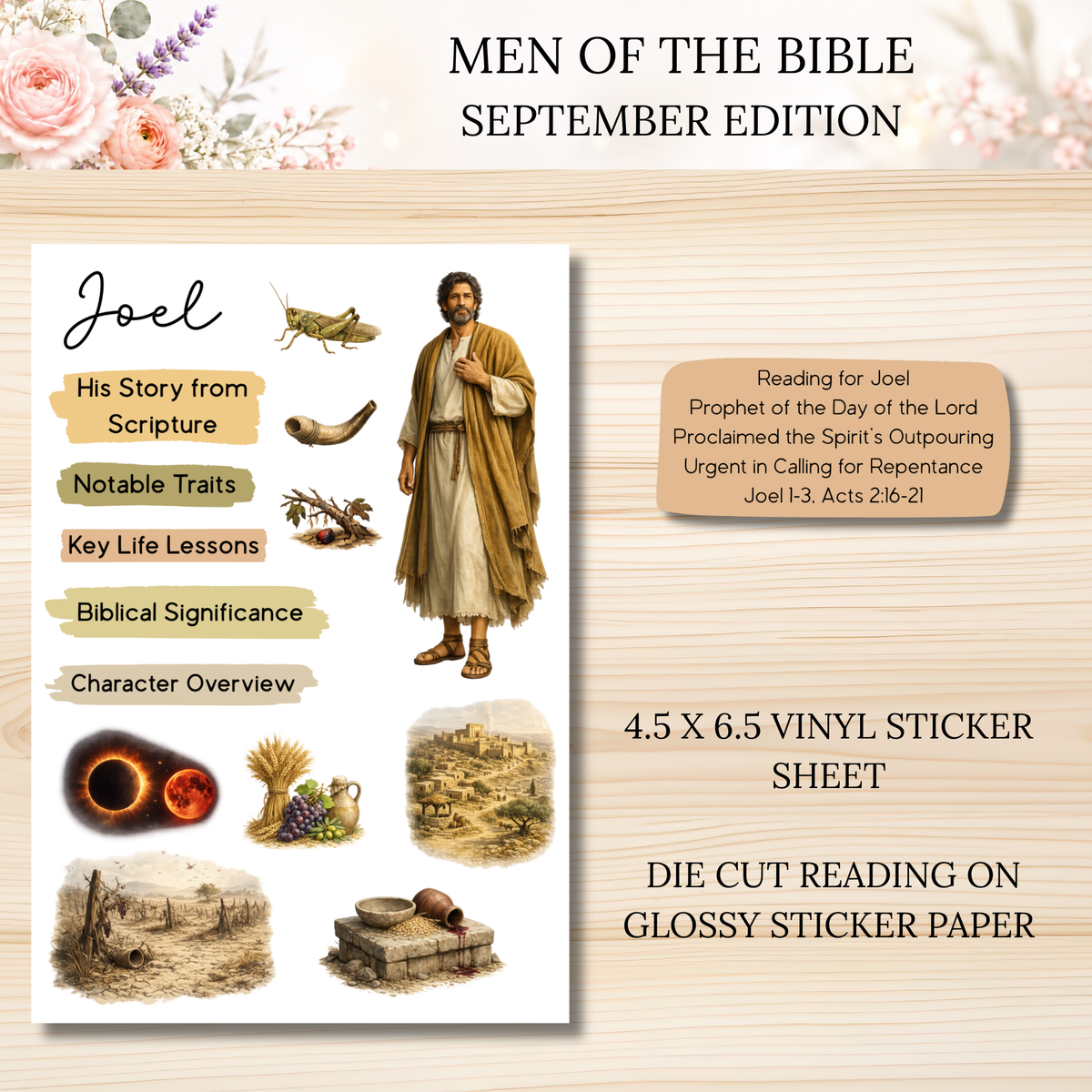 SEPTEMBER Men of the Bible Snail Mail Stickers PAST EDITION