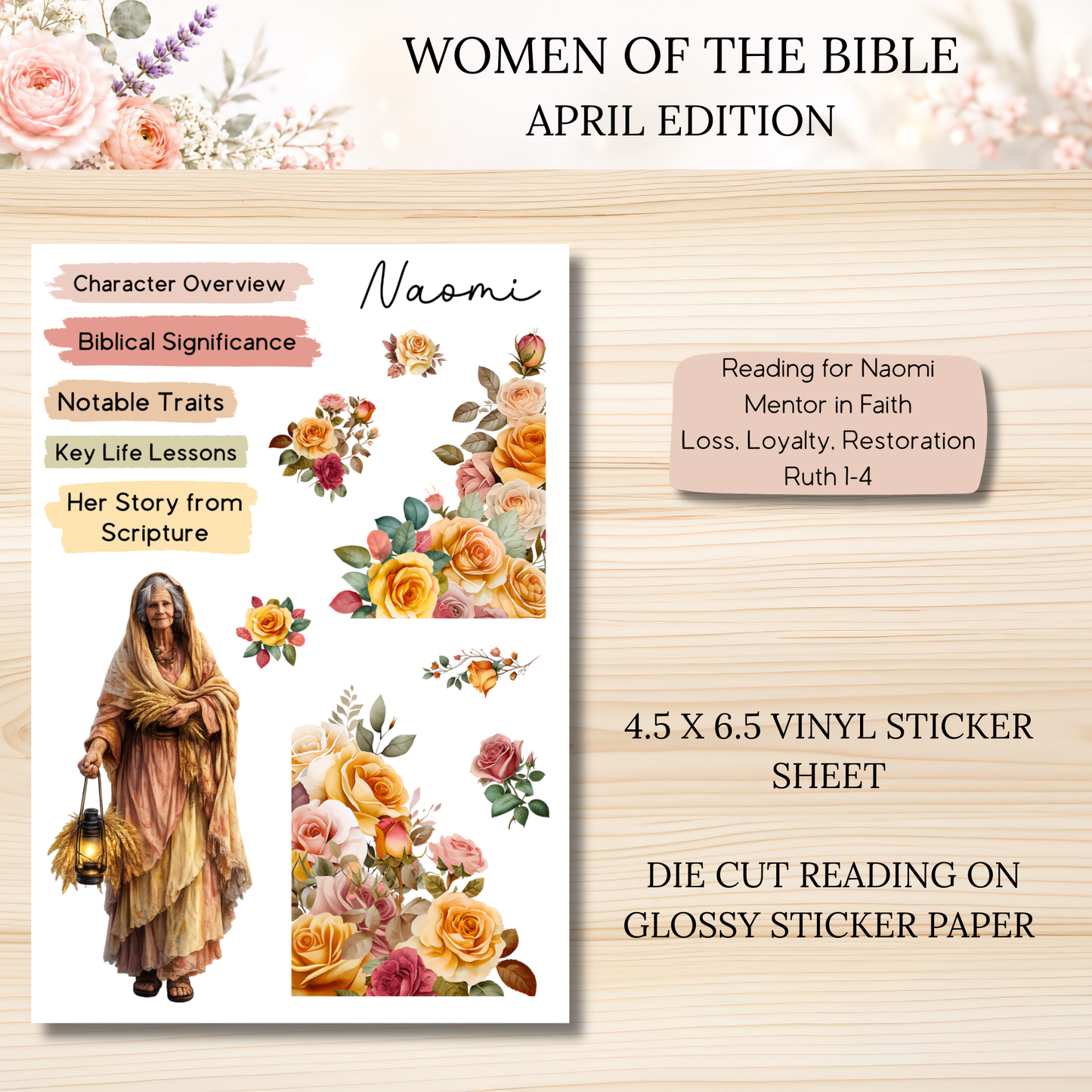 Women of the Bible Snail Mail Stickers APRIL PAST EDITION Listing
