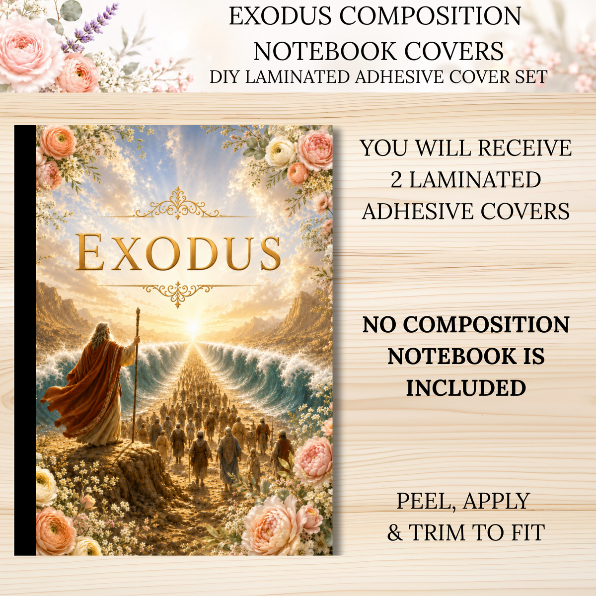 Exodus Composition Notebook Covers | DIY Laminated Adhesive Cover Set