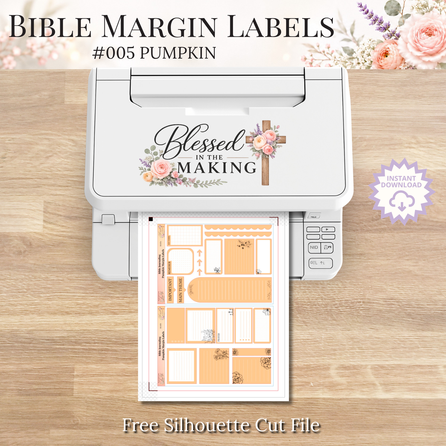 Bible Margin Labels 005 Pumpkin Print & Cut Bible Stickers