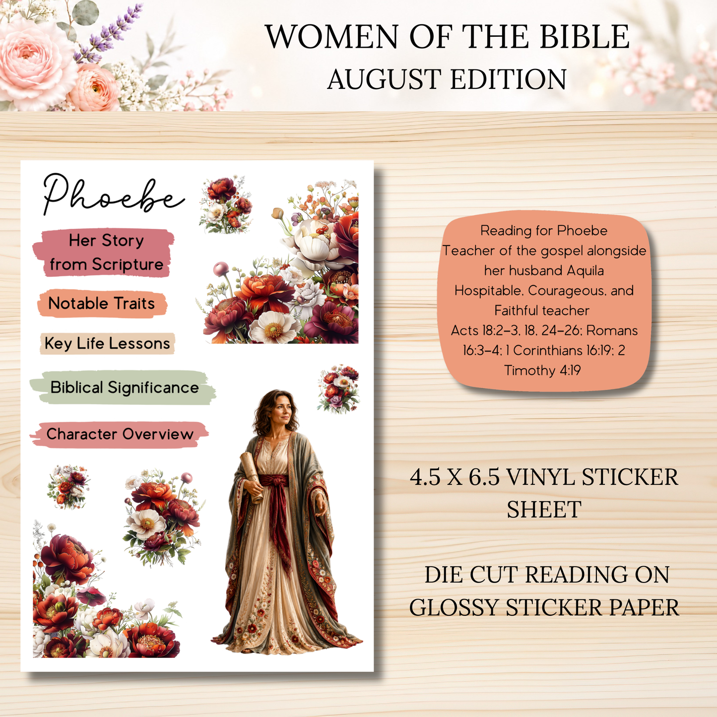 Women of the Bible Snail Mail Stickers AUGUST PAST EDITION Listing