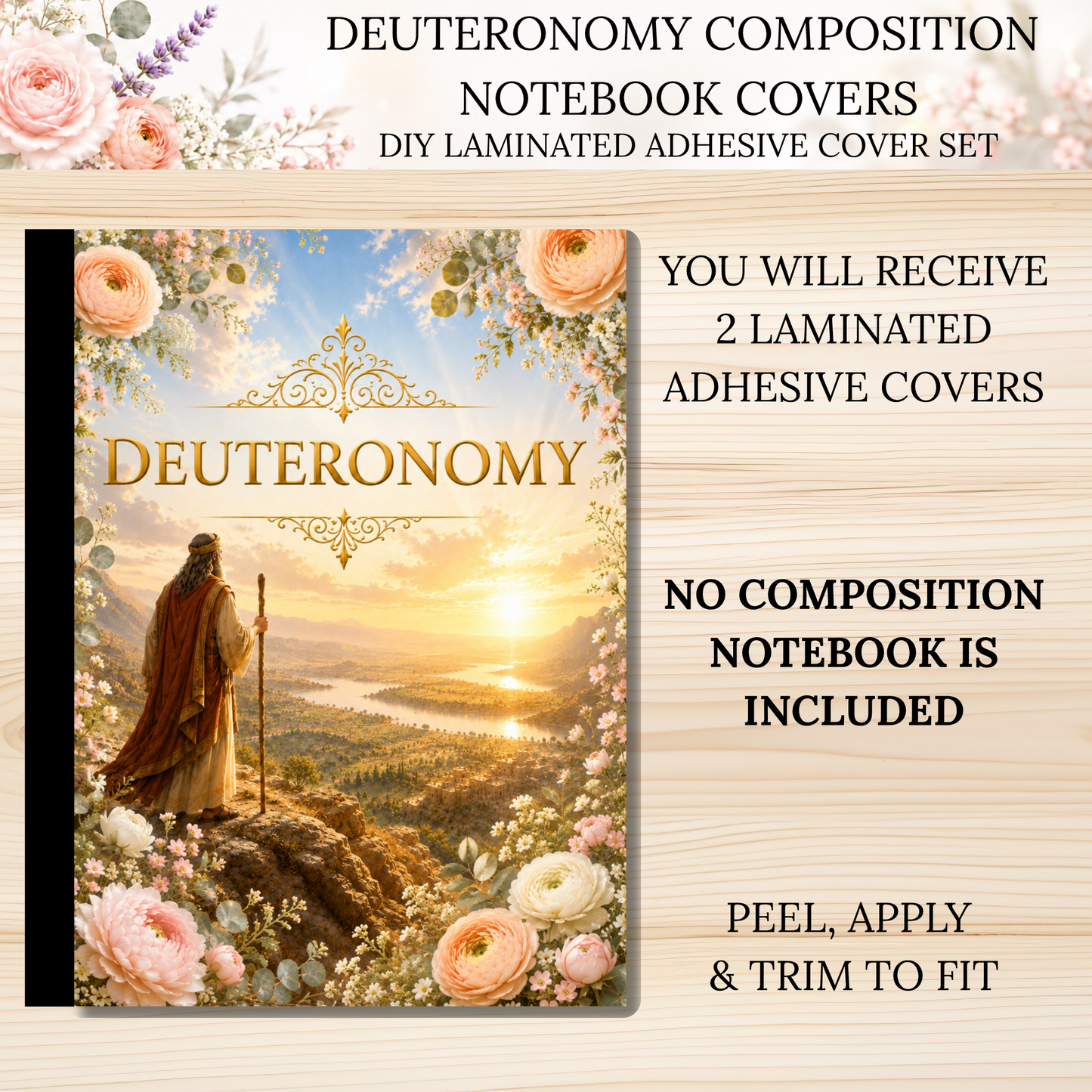 Deuteronomy Composition Notebook Covers | DIY Laminated Adhesive Cover Set