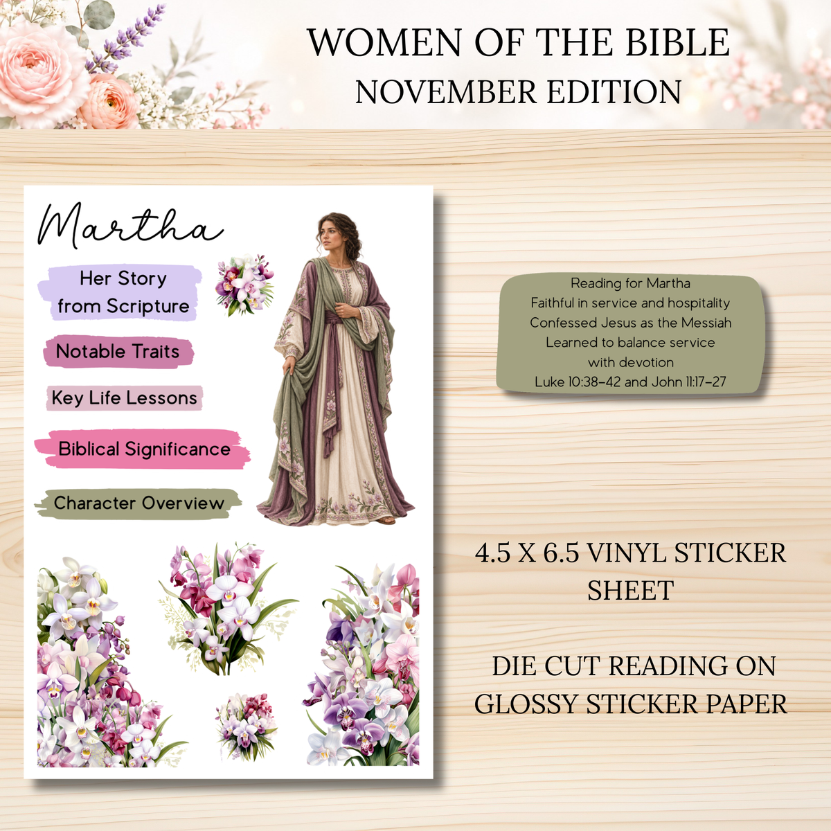 Women of the Bible Snail Mail Stickers MONTHLY SUBSCRIPTION