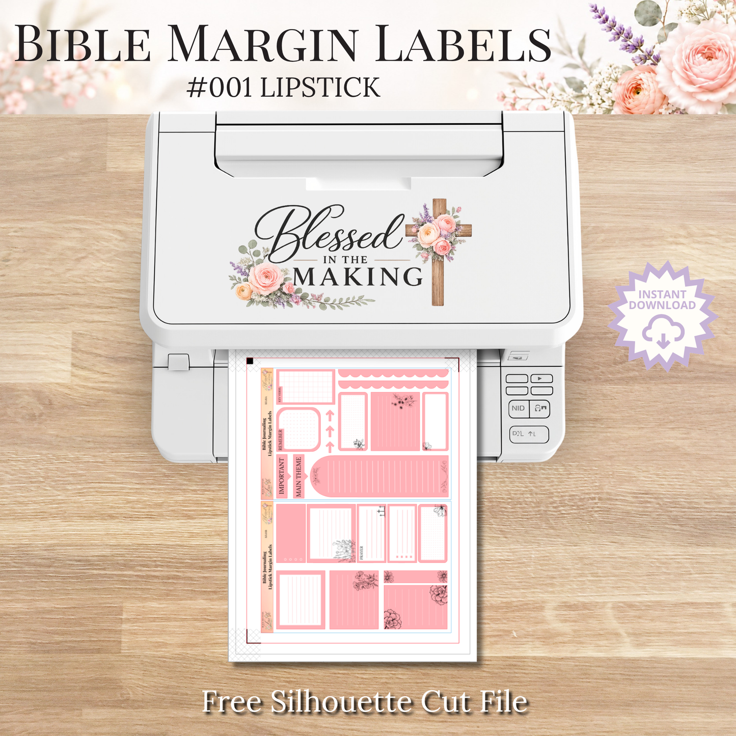 Bible Margin Labels 001 Lipstick Print & Cut Bible Stickers