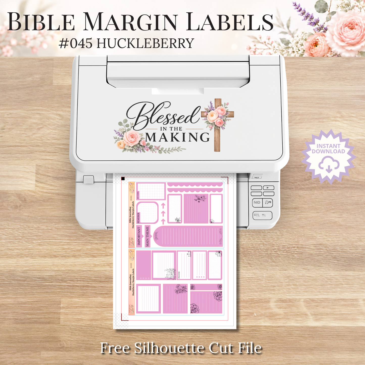 Bible Margin Labels 045 Huckleberry Print & Cut Bible Stickers