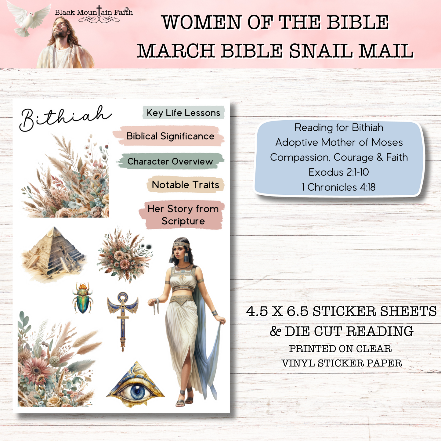Women of the Bible Snail Mail Stickers MARCH EDITION Stand Alone Listing