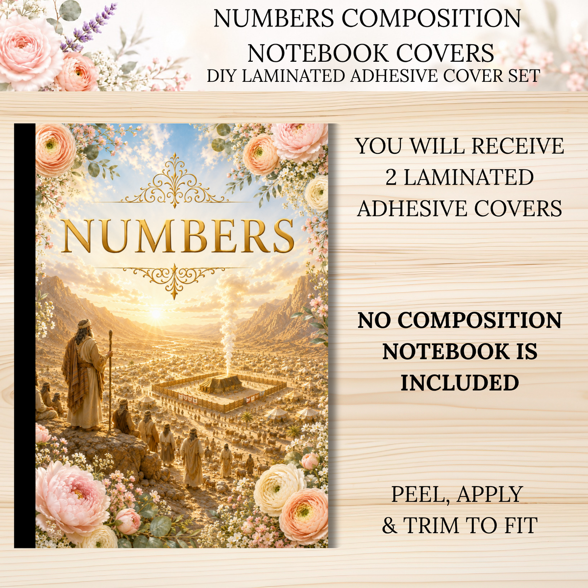 Numbers Composition Notebook Covers | DIY Laminated Adhesive Cover Set