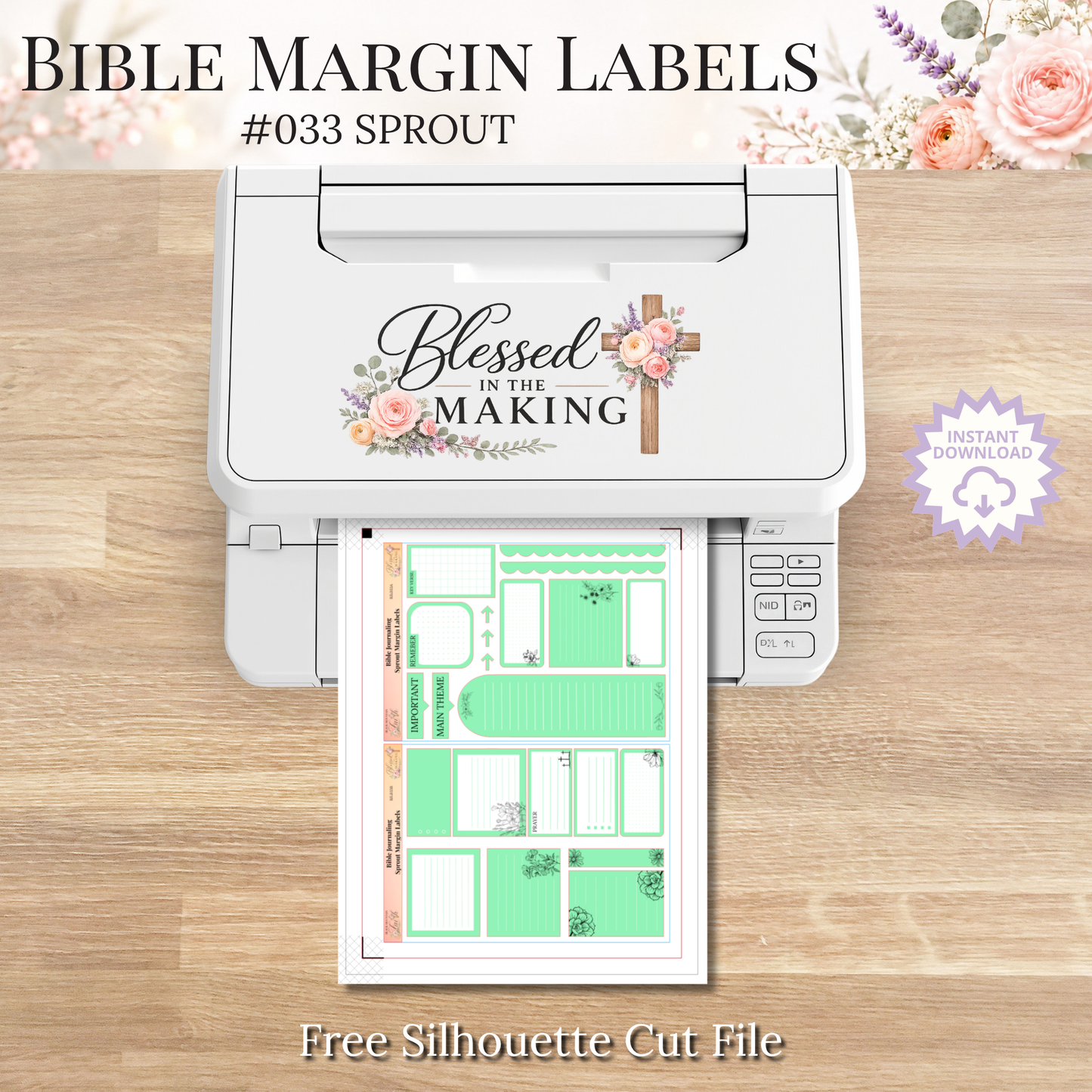 Bible Margin Labels 033 Sprout Print & Cut Bible Stickers