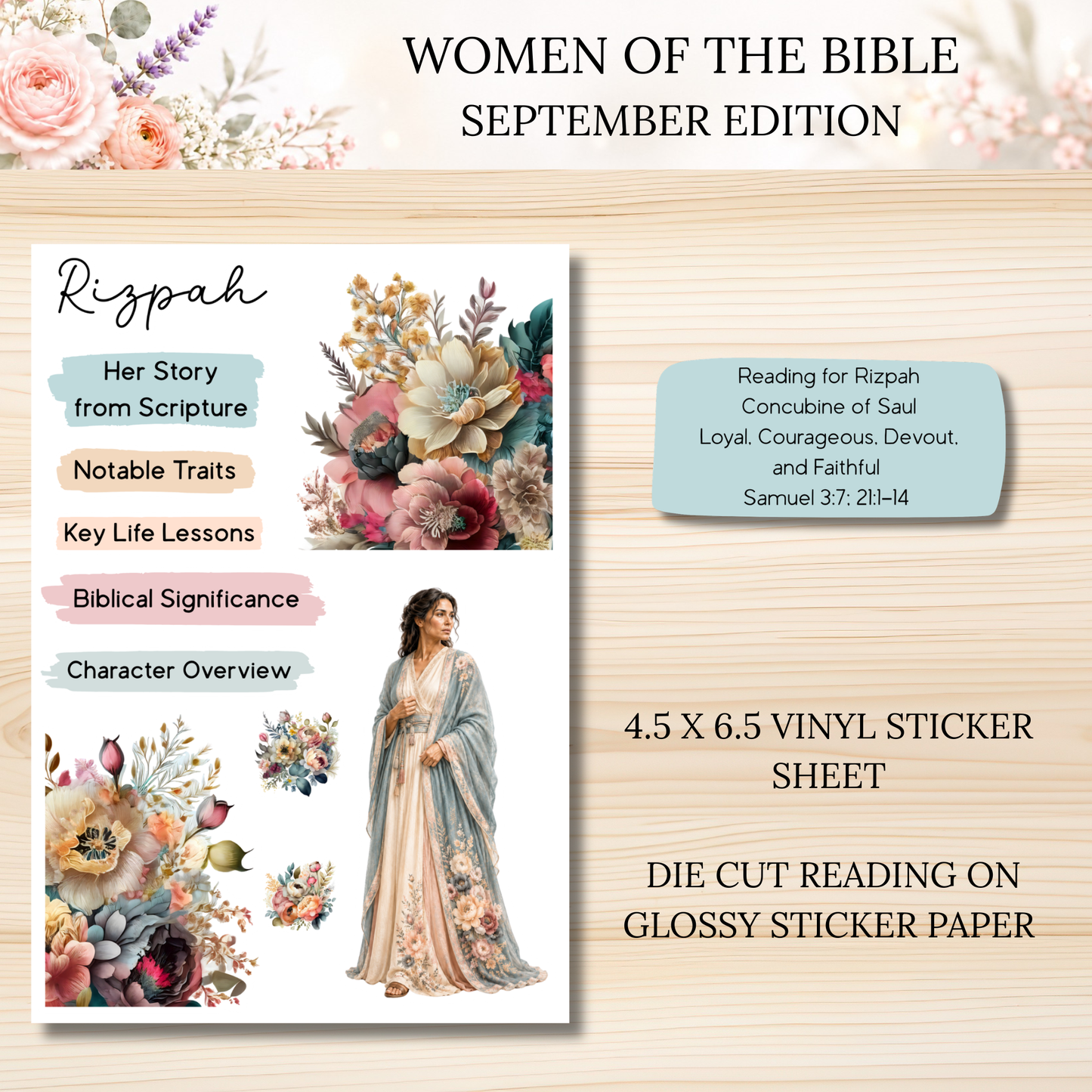 Women of the Bible Snail Mail Stickers SEPTEMBER PAST EDITION Listing