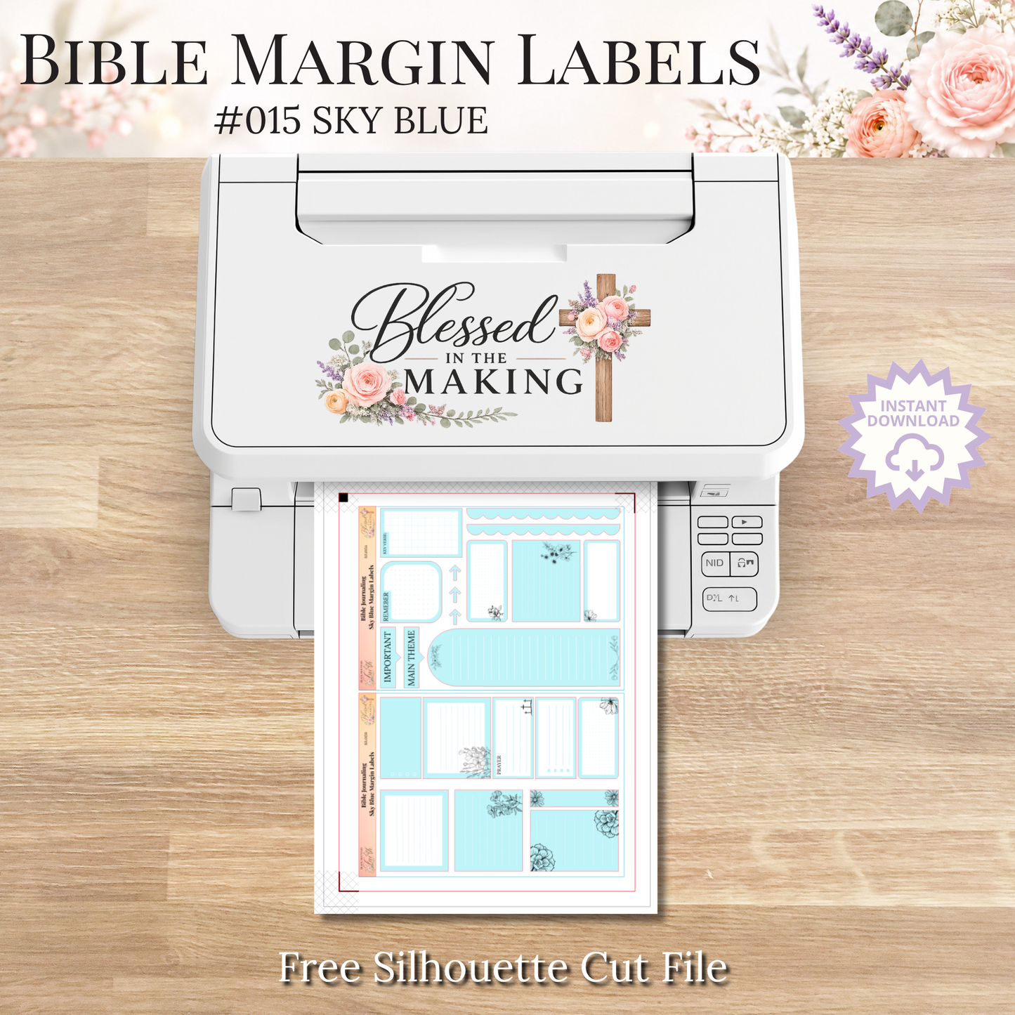 Bible Margin Labels 015 Sky Blue Print & Cut Bible Stickers