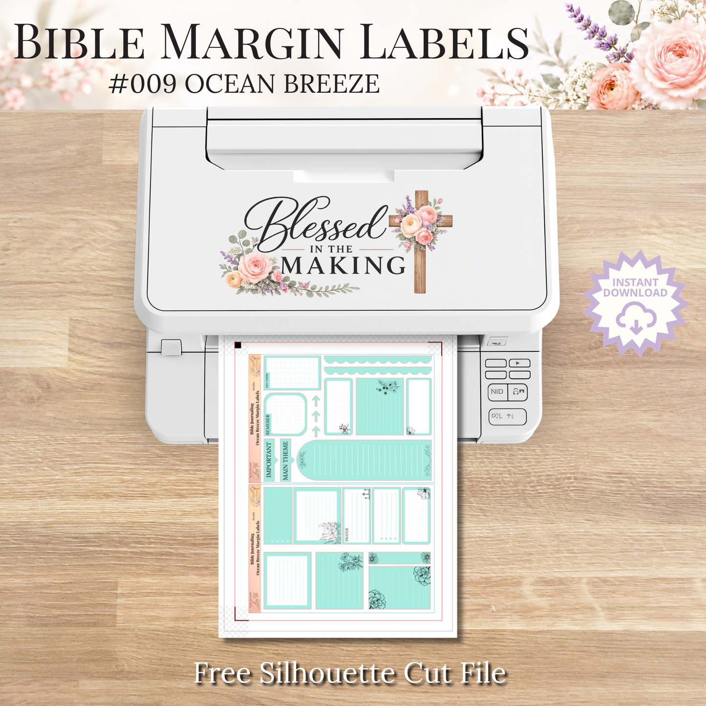 Bible Margin Labels 009 Ocean Breeze Print & Cut Bible Stickers