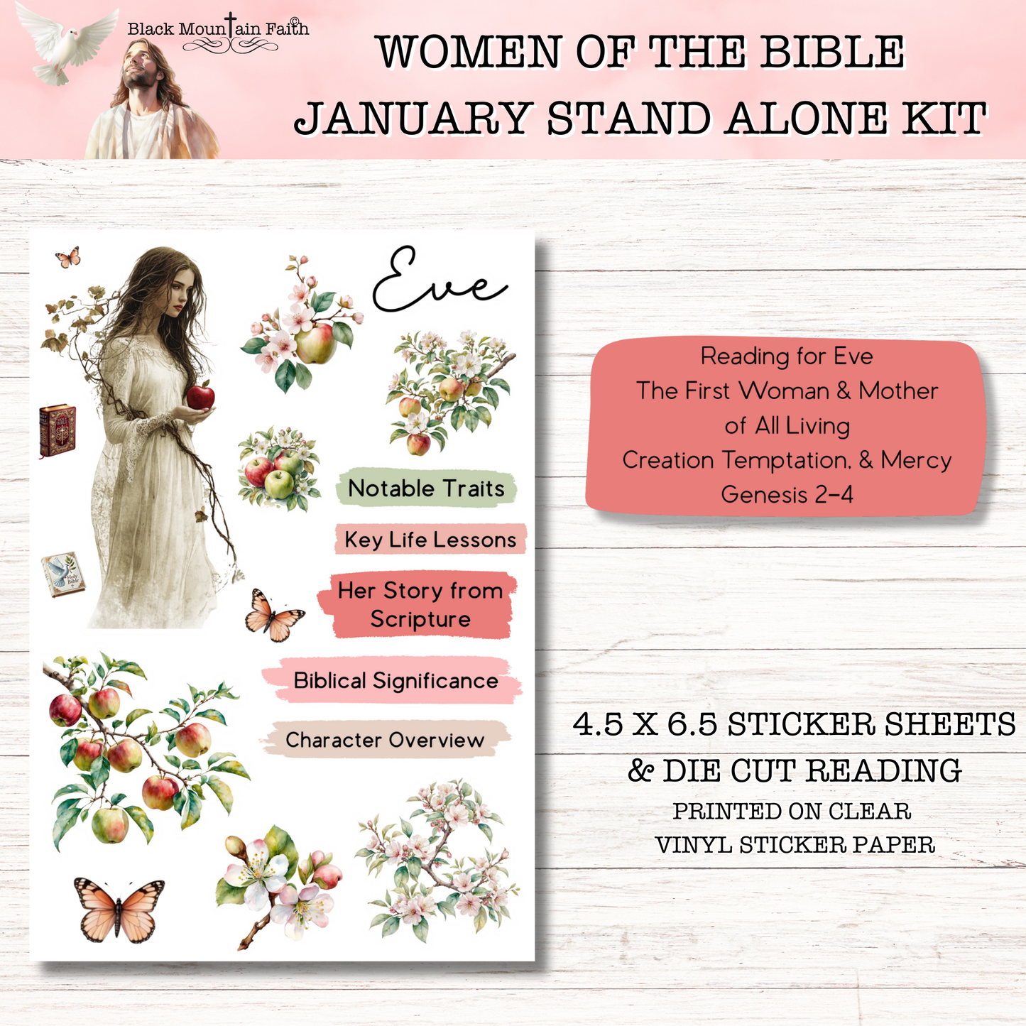 Women of the Bible Snail Mail Stickers JANUARY EDITION Stand Alone Listing