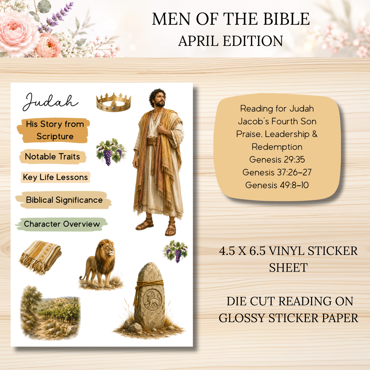 APRIL Men of the Bible Snail Mail Stickers PAST EDITION Listing