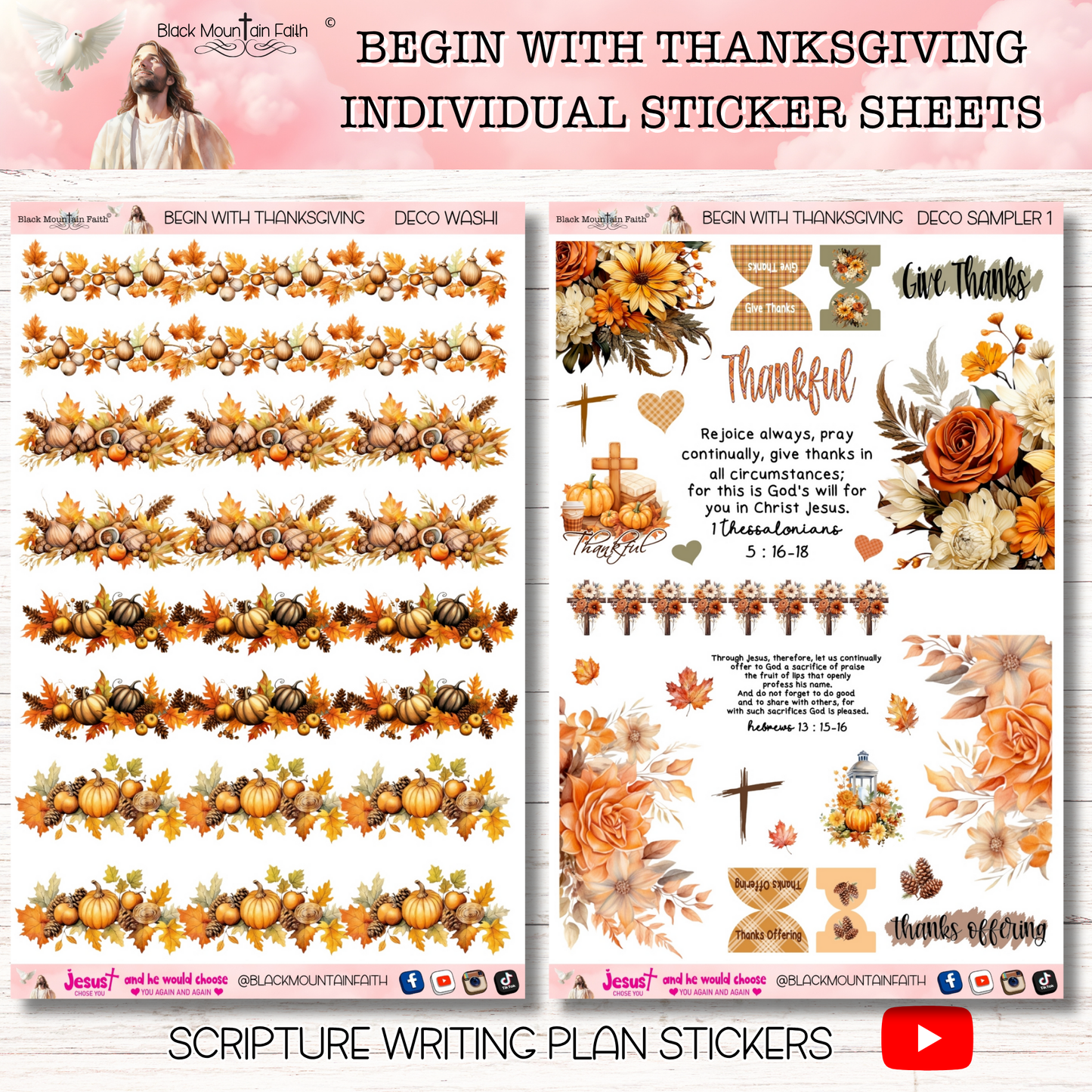 Begin with Thanksgiving Scripture Writing Plan Stickers