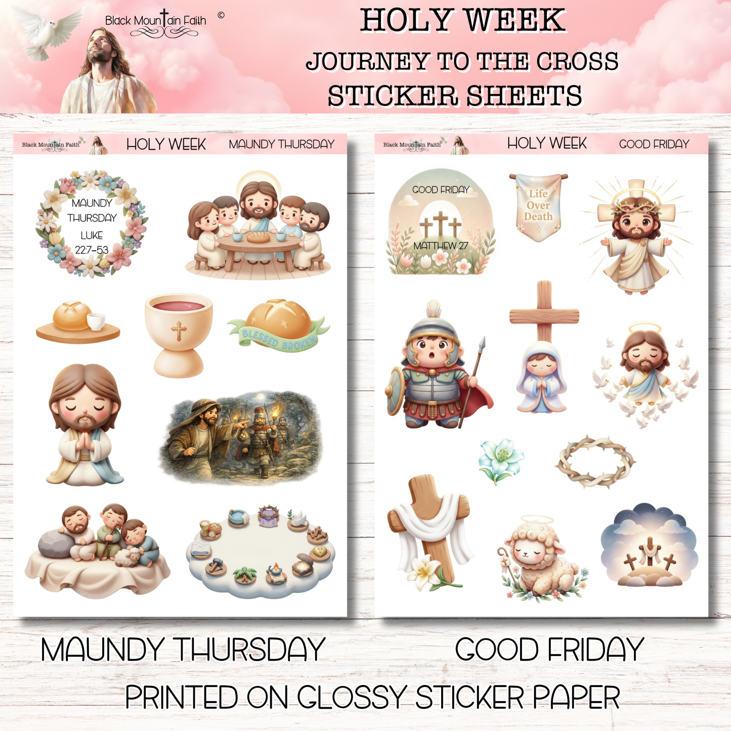 HOLY WEEK  JOURNEY TO THE CROSS  Bible Journaling Stickers