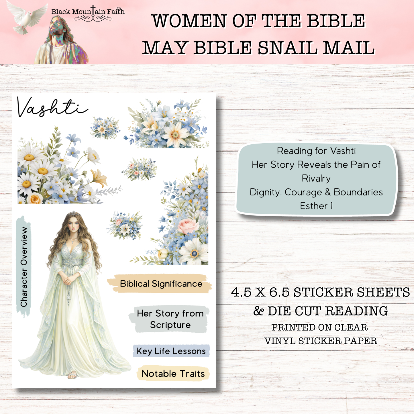 Women of the Bible Snail Mail Stickers MAY EDITION Stand Alone Listing