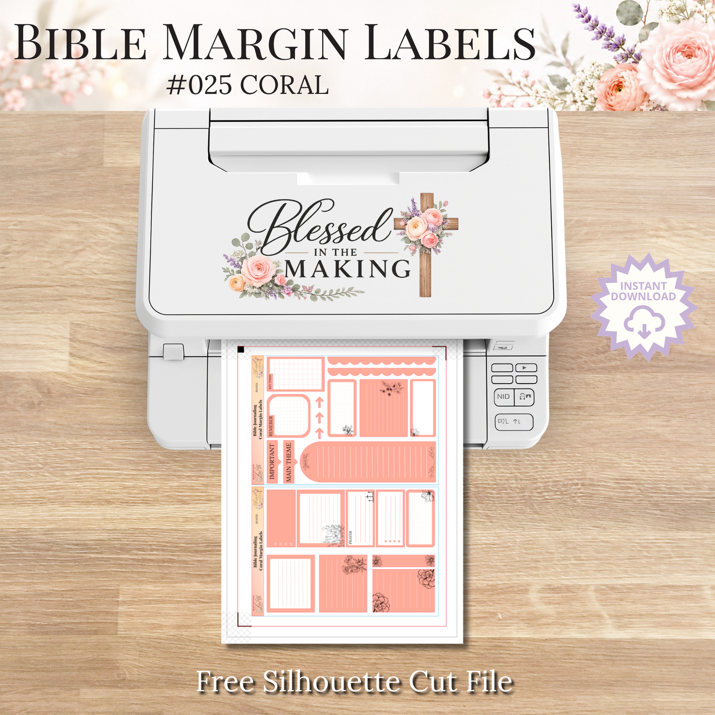 Bible Margin Labels 025 Coral Print & Cut Bible Stickers