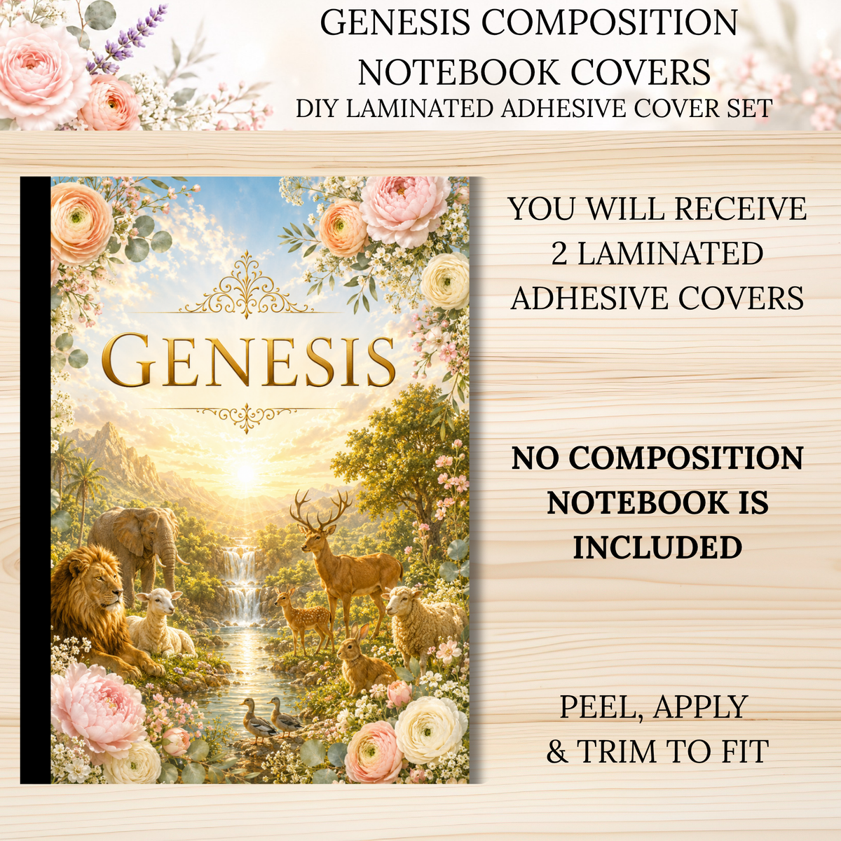 Genesis Composition Notebook Covers | DIY Laminated Adhesive Cover Set