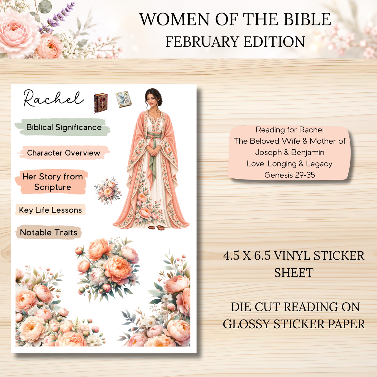 Women of the Bible Snail Mail Stickers FEBRUARY PAST EDITION  Listing