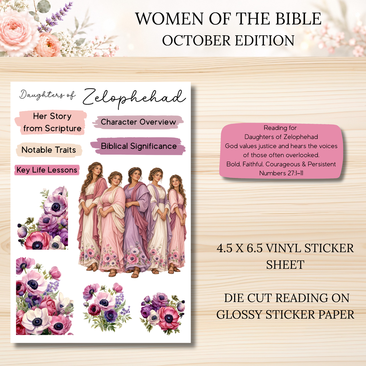Women of the Bible Snail Mail Stickers MONTHLY SUBSCRIPTION