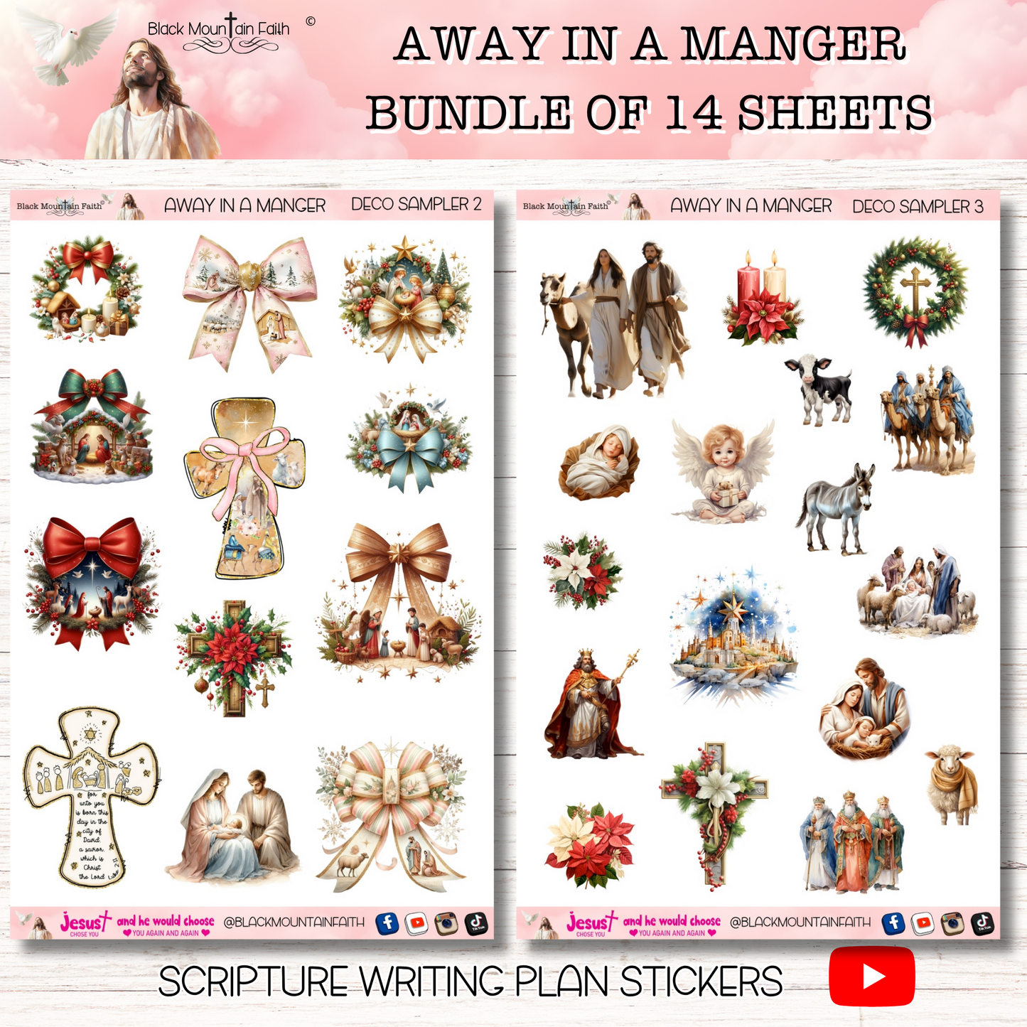 BUNDLE Away in a Manger Scripture Writing Plan Stickers