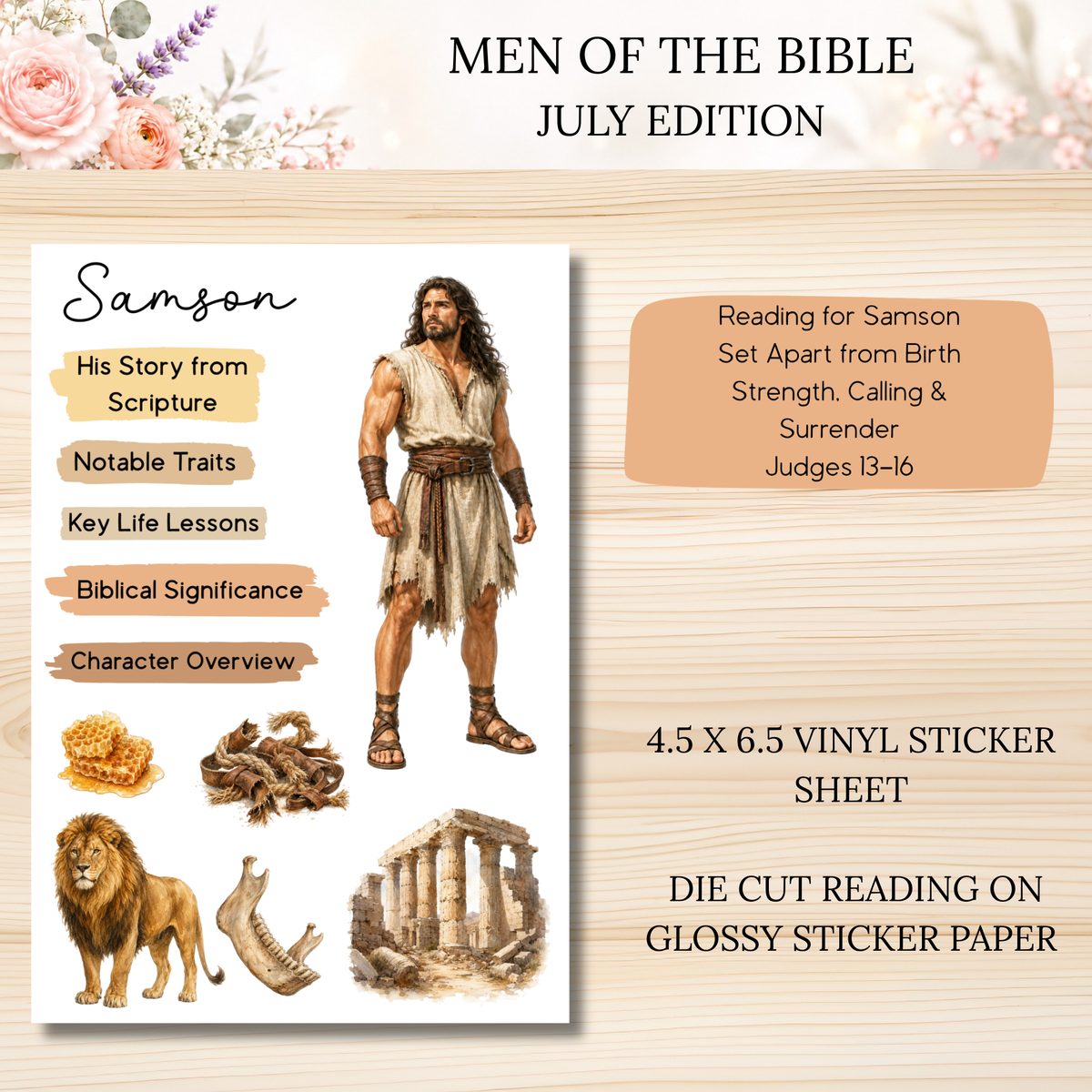 JULY Men of the Bible Snail Mail Stickers PAST EDITION Listing