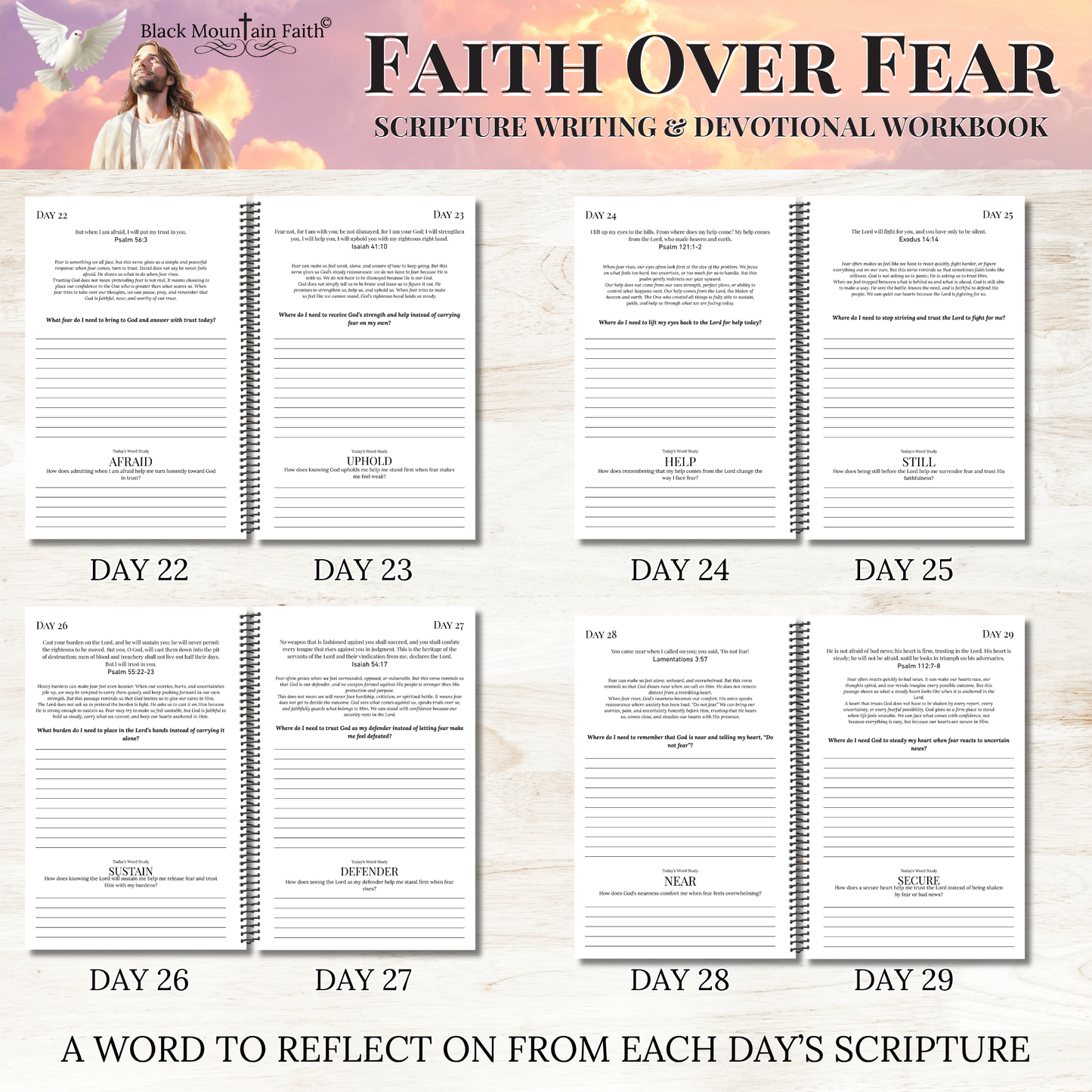 Faith Over Fear Scripture Writing Workbook, Anxiety Devotional Journal