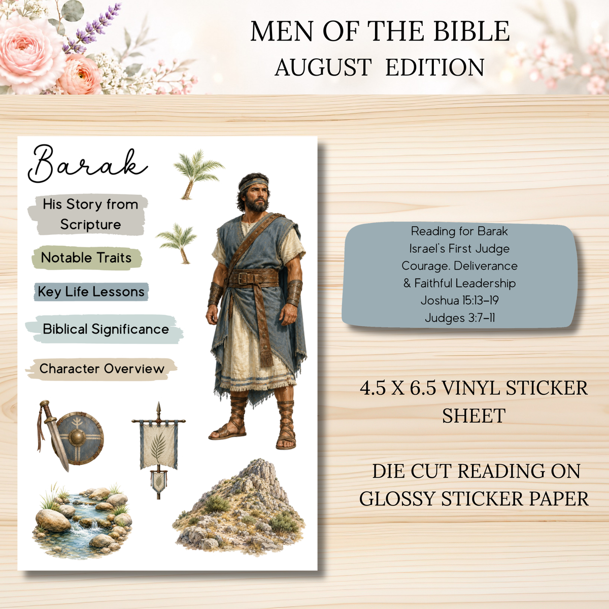AUGUST Men of the Bible Snail Mail Stickers PAST EDITION