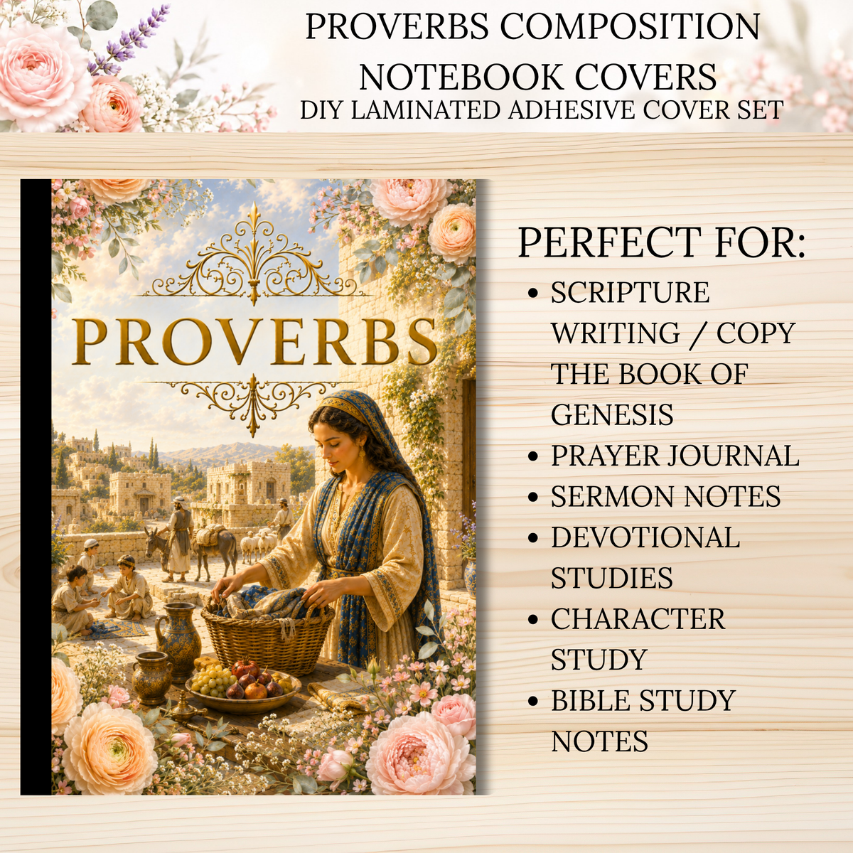 Proverbs Composition Notebook Covers | DIY Laminated Adhesive Cover Set