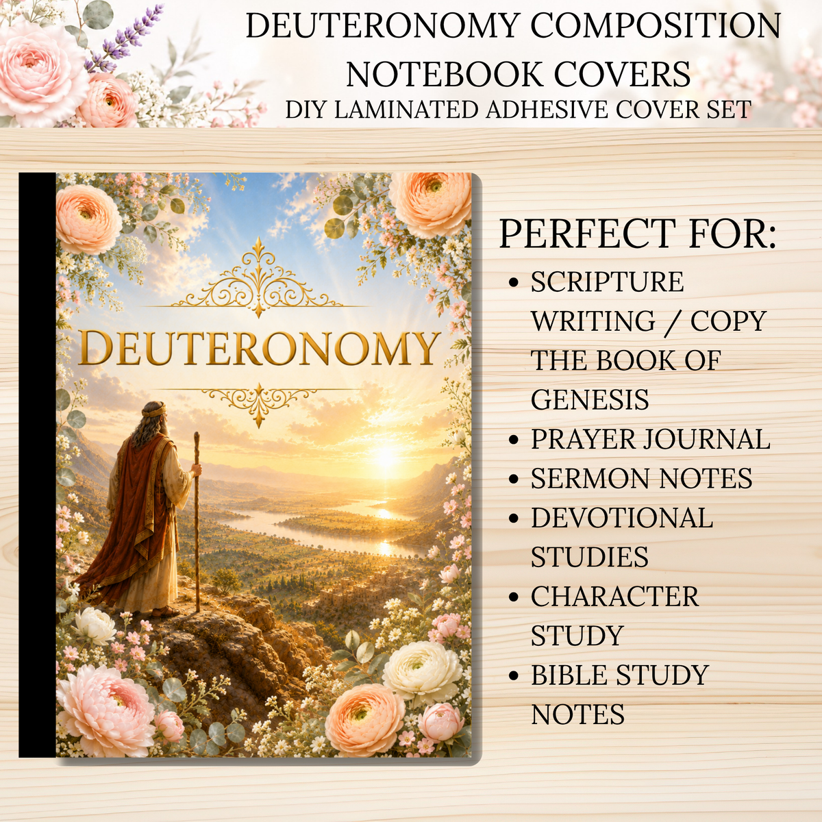 Deuteronomy Composition Notebook Covers | DIY Laminated Adhesive Cover Set