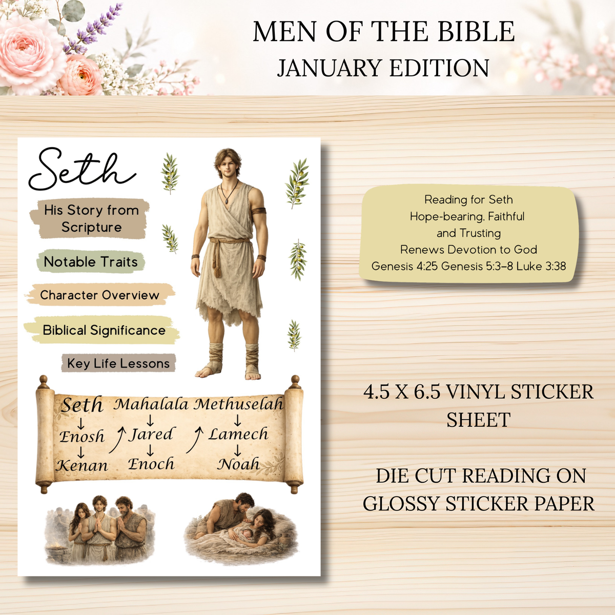JANUARY Men of the Bible Snail Mail Stickers PAST EDITION