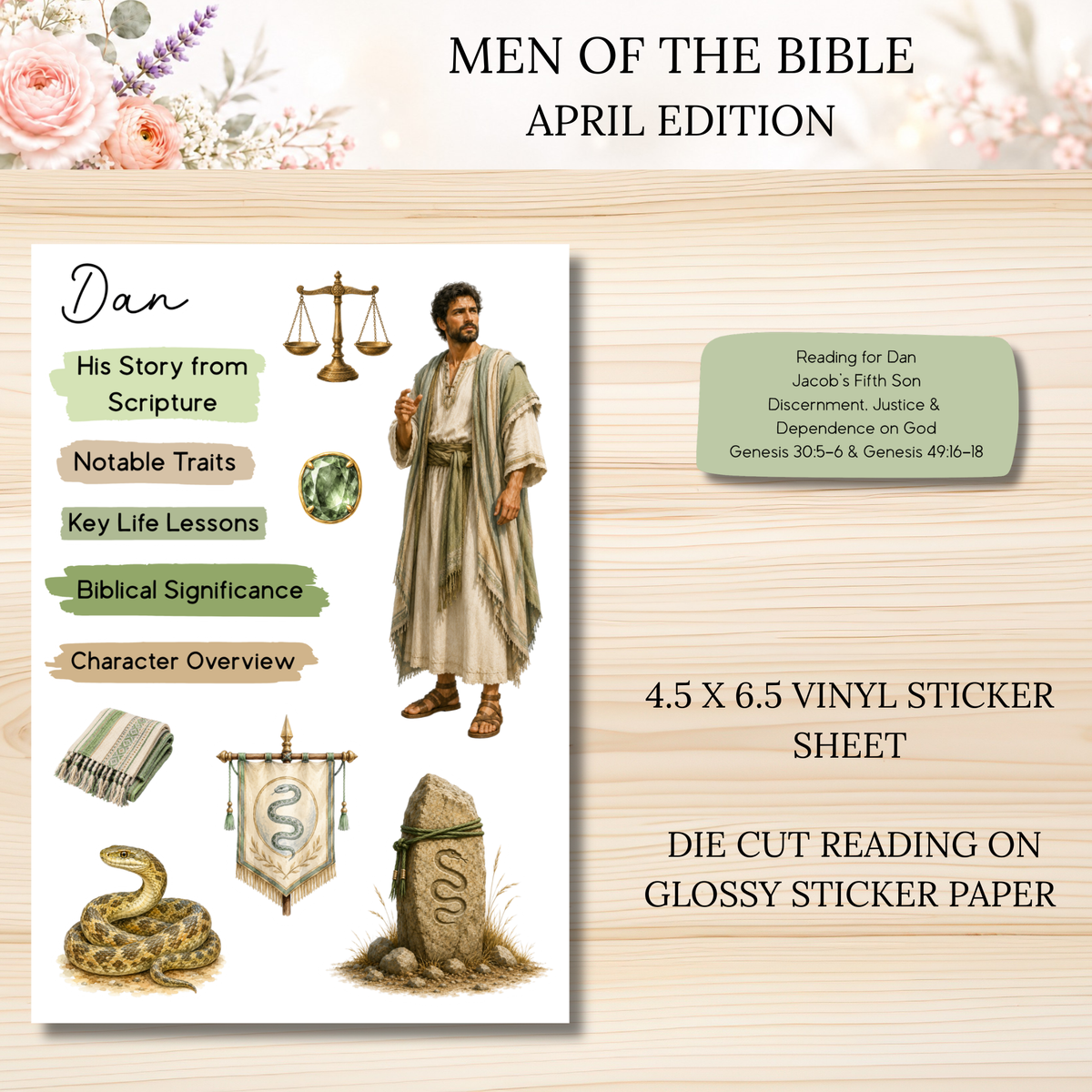 APRIL Men of the Bible Snail Mail Stickers PAST EDITION Listing