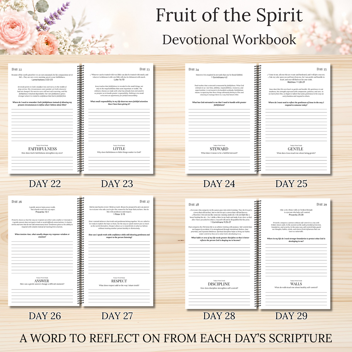 Fruit of the Spirit Scripture Writing & Devotional Workbook | Scriptures for Spiritual Fruits